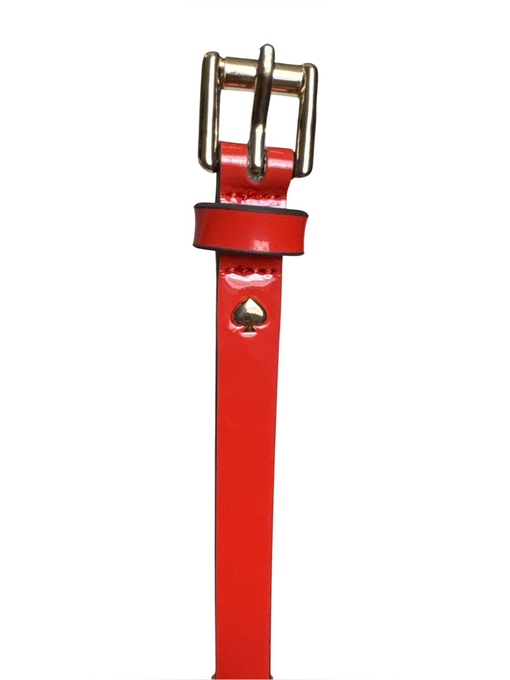 NWOT Kate Spade Bright orange Patent Leather Belt with Gold Spade Accent